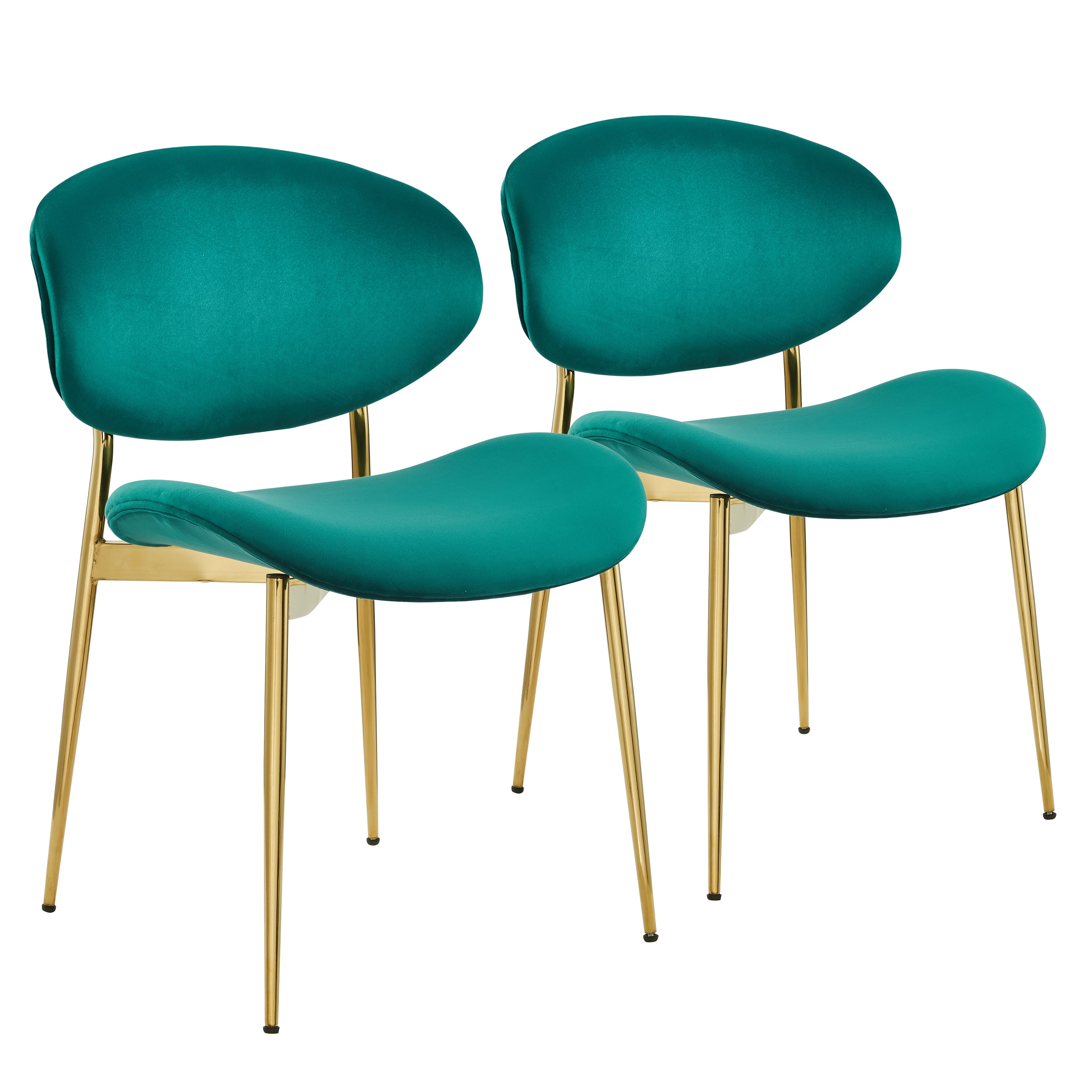 Art Leon Dining Chairs Set of 2, Upholstered Velvet Chair with Gold