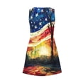 thumbnail image 6 of Tnhcen Women's Summer Independence Day Sleeveless V-Neck Dress - Lightweight Floral Print Sleepwear Nightgown Breathable Pajama Dress Homewear S-2XL Casual Loungewear, 6 of 7