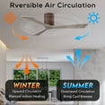 thumbnail image 4 of Matthews Fan Company IR3H-WN-GA-42 Irene 42" Walnut Hugger Ceiling Fan with 3 Gray Ash Blades, Remote and Wall Control, Indoor/Outdoor Damp Rated, 4 of 6
