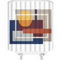 thumbnail image 3 of Mid Century Modern Shower Curtain Colorful Abstract Geometric Vintage Minimalist 1950s 60s Retro Fabric Bathroom Decor Curtain with Hooks, 3 of 3
