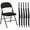 Black, variant on HOMCOM Metal Folding Chairs with Linen Cushion Foldable Chairs Beige