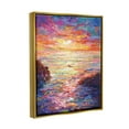 thumbnail image 4 of Stupell Industries Vibrant Abstract Ocean Sunset Landscape Painting Gold Floater Framed Canvas Art Print Wall Art, 17 x 21, 4 of 10