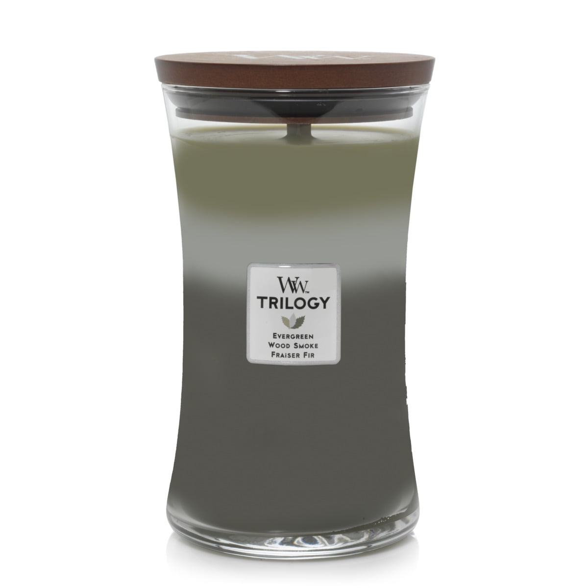 2 Yankee Candle WoodWick EVERGREEN Medium Hourglass Jar Candle 9.7 oz 
