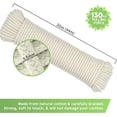 thumbnail image 3 of “The Strongest” Natural Cotton Clothesline Pulley by Smith’s® | 10m/33ft X 5.5mm | Soft Braided 130kgs Pulling Force Rope | Snag & Tear Resistant | 1 Year Guarantee!, 3 of 10