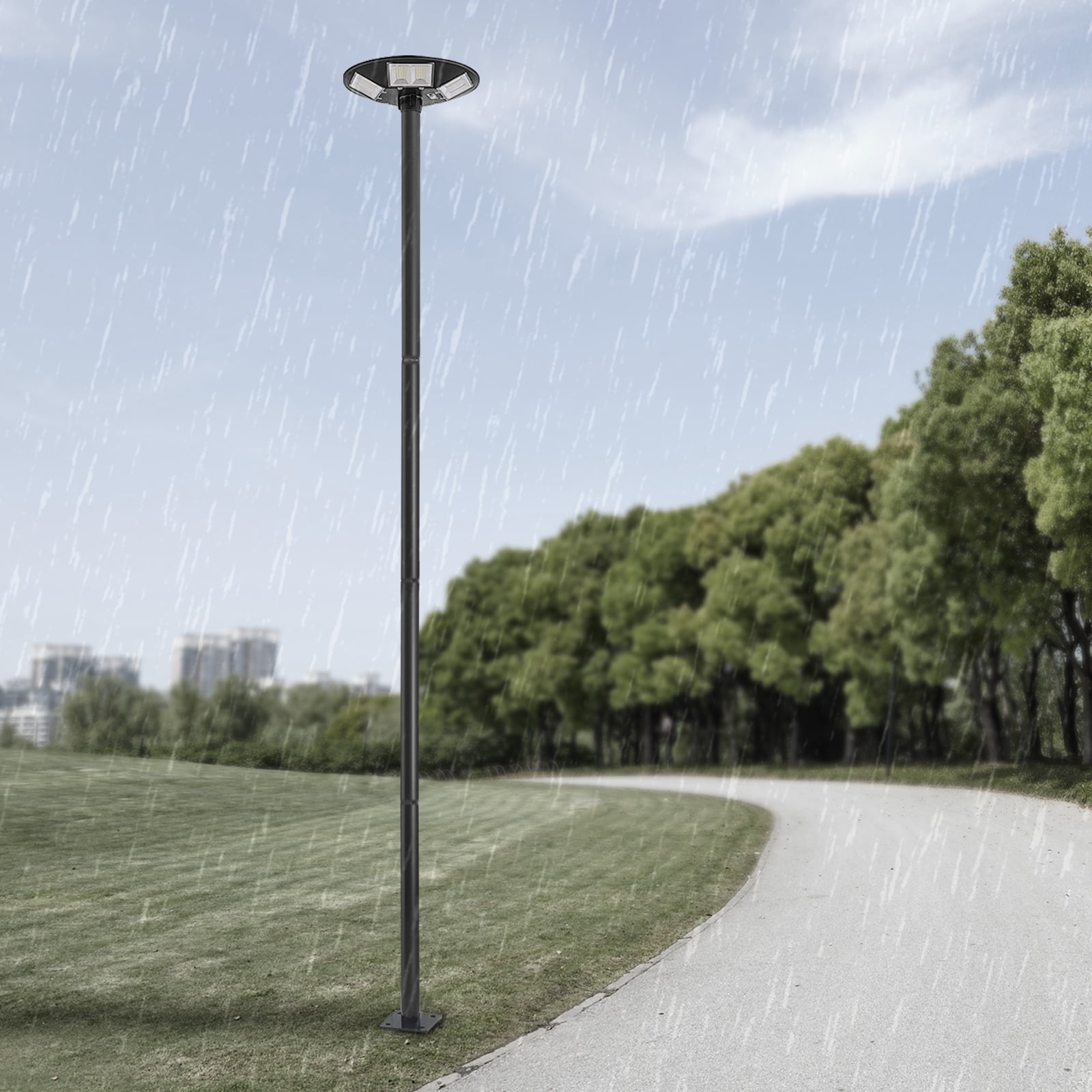 Modern Outdoor Split Street Light Floor Mount Pole Courtyard Street Lighting Post for Urban Roads, Parks