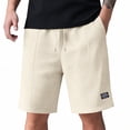thumbnail image 3 of Trgacdwlo Waffle Shorts Men Elastic Waist Drawstring Men's Beach Shorts Wide Leg Summer Fishing Men's Bermuda Shorts with Pocket Khaki XXXL, 3 of 6