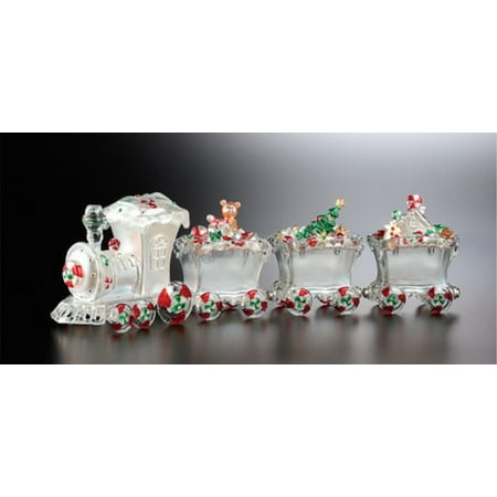16 Candy Jars - Pack of 2 Icy Crystal Decorative Christmas Candy Jar Trains 16