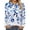 White Blue Floral, variant on Fantaslook Women Tunic Tops Casual Long Sleeve Shirts Crew Neck Fall Tops Basic Tees Floral Dressy Blouses