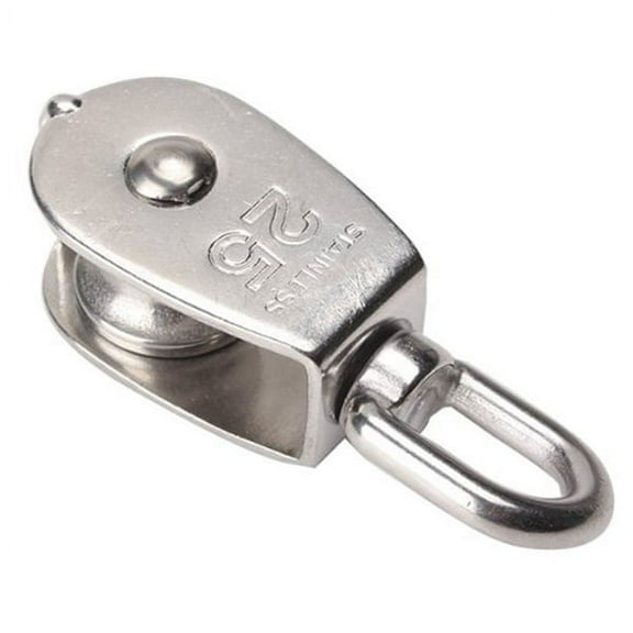 HINTRMENT 1Pack Round Silver Single-Sheaved Pulley Roller 25mm Wheel Diameter for Construction