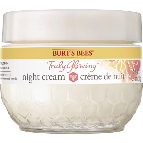 Burt’s Bees® Truly Glowing™ Hydrating Night Cream, Face Moisturizer for Normal and Combination Skin, Developed with Dermatologists,