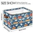 thumbnail image 4 of Yayeee Canvas Storage Basket with Handles for Shelves Fabric Bins Closet Organizer, Blue Cute Train Pattern, 4 of 8