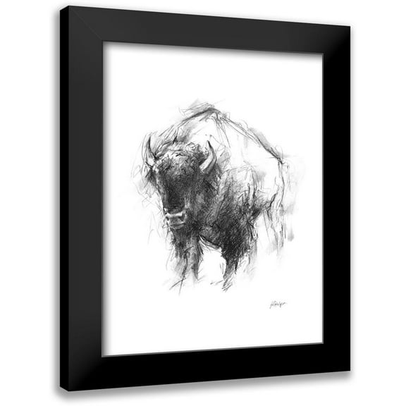 Harper, Ethan 12x14 Black Modern Framed Museum Art Print Titled - Western Animal Sketch I