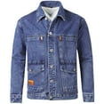 YLSDL Men's Trucker Jean Jacket Denim Trucker Washed Slim Fit Long ...