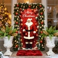 thumbnail image 4 of Christmas Door Curtain with Santa Claus Print Decor for Front Door Wall Party Festival Decoration Merry Xmas Celebration, 4 of 6