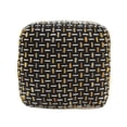thumbnail image 7 of LR Home Medium Embroidered Geometric Indoor Square Pouf, Black/Yellow, 16" x 16" x 16", 7 of 7