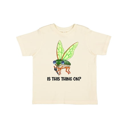 

Inktastic Is This Thing On Cute Cicada with Microphone Gift Toddler Boy or Toddler Girl T-Shirt