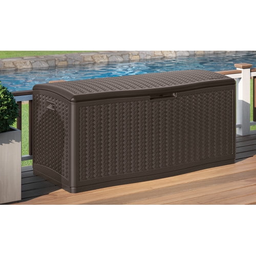 Suncast Blow Molded Herringbone 124 Gallon Resin Deck Box by Suncast