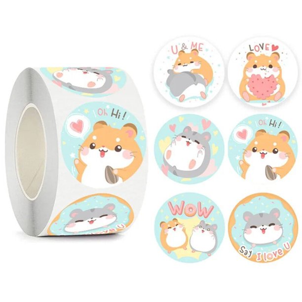 Etiqueta de Animal de dibujos animados de 50-500 piezas, pegatinas de agradecimiento, etiqueta de sellado para negocios, decoración hecha a mano para hornear pasteles, fiesta, regalo, pegatina