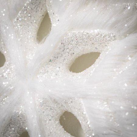 

Sullivans-Imitation Fur Snowflake Ornaments - Set of 3Polyester-White