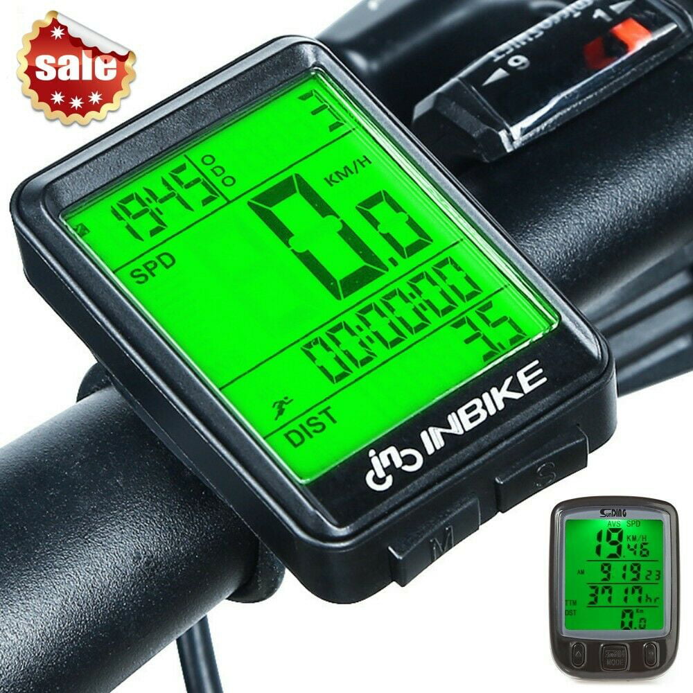 Wired LCD Digital Cycle Computer Bicycle Bike Backlight Speedometer Odometer USA 