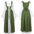 thumbnail image 3 of Vestido medieval retro con escote cuadrado y cintura acampanada, vestido renacentista de la Edad Media, traje europeo para fiesta de carnaval y Halloween, 3 of 5