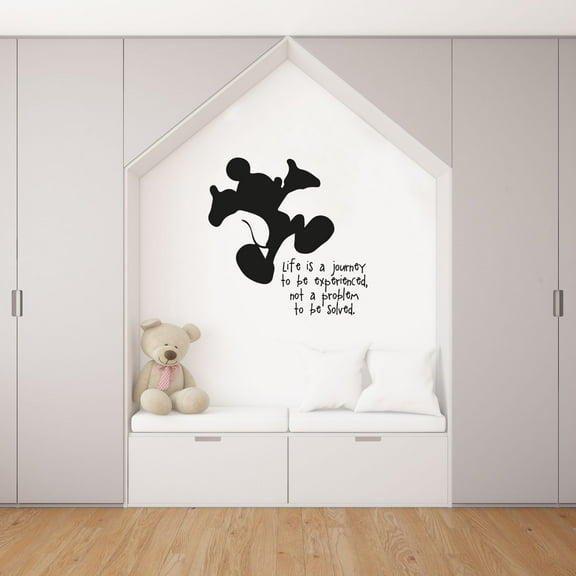 Life Journey Mickey Mouse Quote Disney Cartoon Quotes Wall Sticker Art Decal for Girls Boys Room Bedroom Nursery Kindergarten House Fun Home Decor Stickers Wall Art Vinyl Decoration Size (40x35 inch)