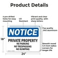 thumbnail image 2 of (2 Pack) Private Property No Parking No Trespassing OSHA Notice Sign 24 Inch X 18 Inch Indoor / Outdoor Rust-Free Aluminum Metal Signs for Workplace, Workshop, and Construction Site,, 2 of 8