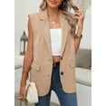 thumbnail image 2 of DOKOTOO Classic Elegant Sleeveless Blazer Vest - Spring & Summer Trendy Lapel Collar Waistcoat for Women, 2 of 8
