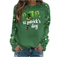 thumbnail image 2 of Craaazy Women's Long Sleeve St Patricks Day Tshirts with Green Shamrock, 2 of 5