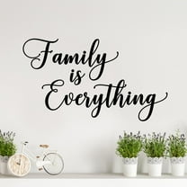 Family is Everything Cursive (3 Lines) Vinyl Lettering Family Decals Wall Quote Sticker Decal Home Decor for Picture Wall - Size: 16.5”H x 29”L - Color: Black