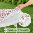 thumbnail image 5 of Red Football Event Elements Pattern Round Fitted Tablecloth with Elastic Edge,Dining Table Cover Waterproof,Outdoor Round Tablecloth for Camping,Dining,Indoor and Outdoor, 5 of 7