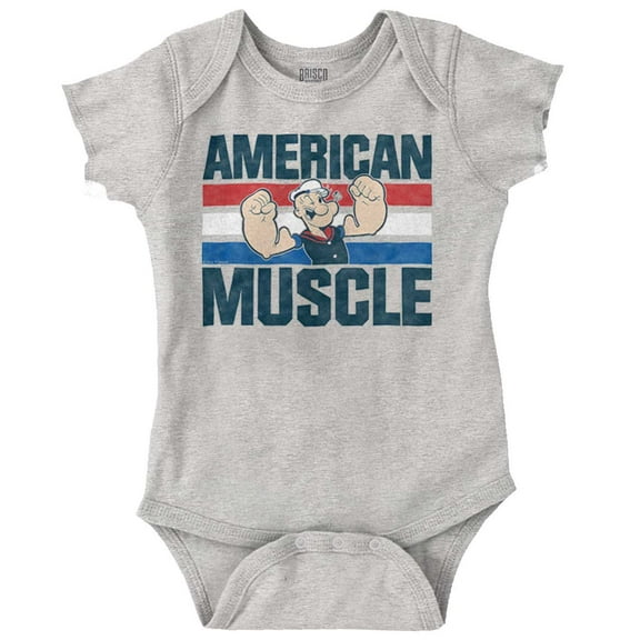 Popeye The Sailor American Muscle Bodysuit Jumper Boys Infant Baby Brisco Brands 12M