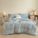 thumbnail image 1 of Ireezec Soft Washed Microfiber Duvet Inrt All asons Comforter Lightweight Bedding Queen Size Breathable Quilt for Adults Hotel Home Bedroom Enhanced Warmth Cooling Summer Spring Fall, 1 of 6