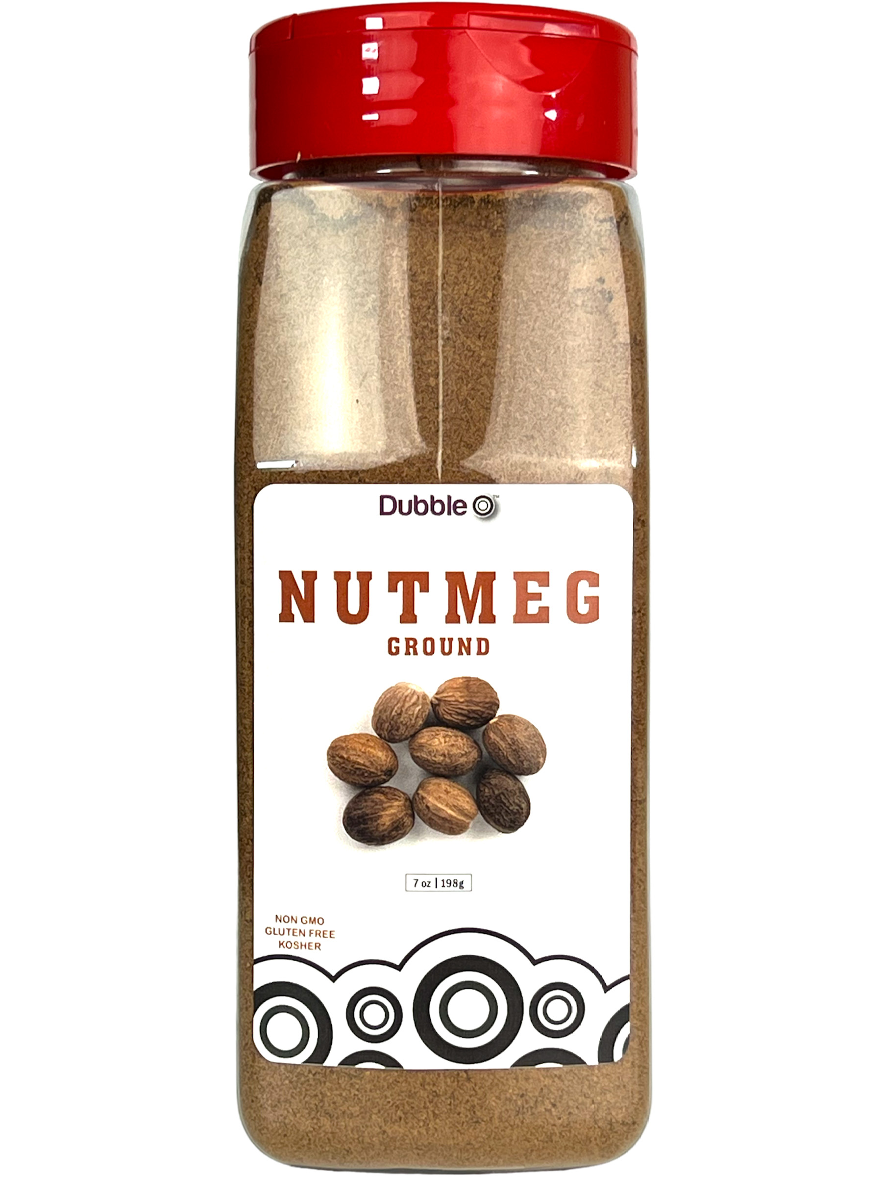 Ground Nutmeg in Spice Jar 7 oz. Non GMO, Kosher, Halal, and Gluten Free Dubble O Brand