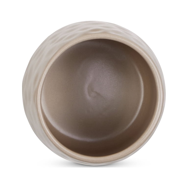 DII Textured Matte Ceramic Canister Set With Bamboo Lids - 2-Piece Stone Dimple Style For Kitchen Counter