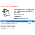 thumbnail image 2 of Rear Main Seal Cover - Compatible with 2001 - 2012 Chevy Silverado 2500 HD 6.0L V8 2002 2003 2004 2005 2006 2007 2008 2009 2010 2011, 2 of 2