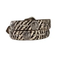 thumbnail image 3 of Nocona N2498462-44 Mens Hair On Zebra Cowboy Crystal Concho Nail Head Belt, Black & White - Size 44, 3 of 3