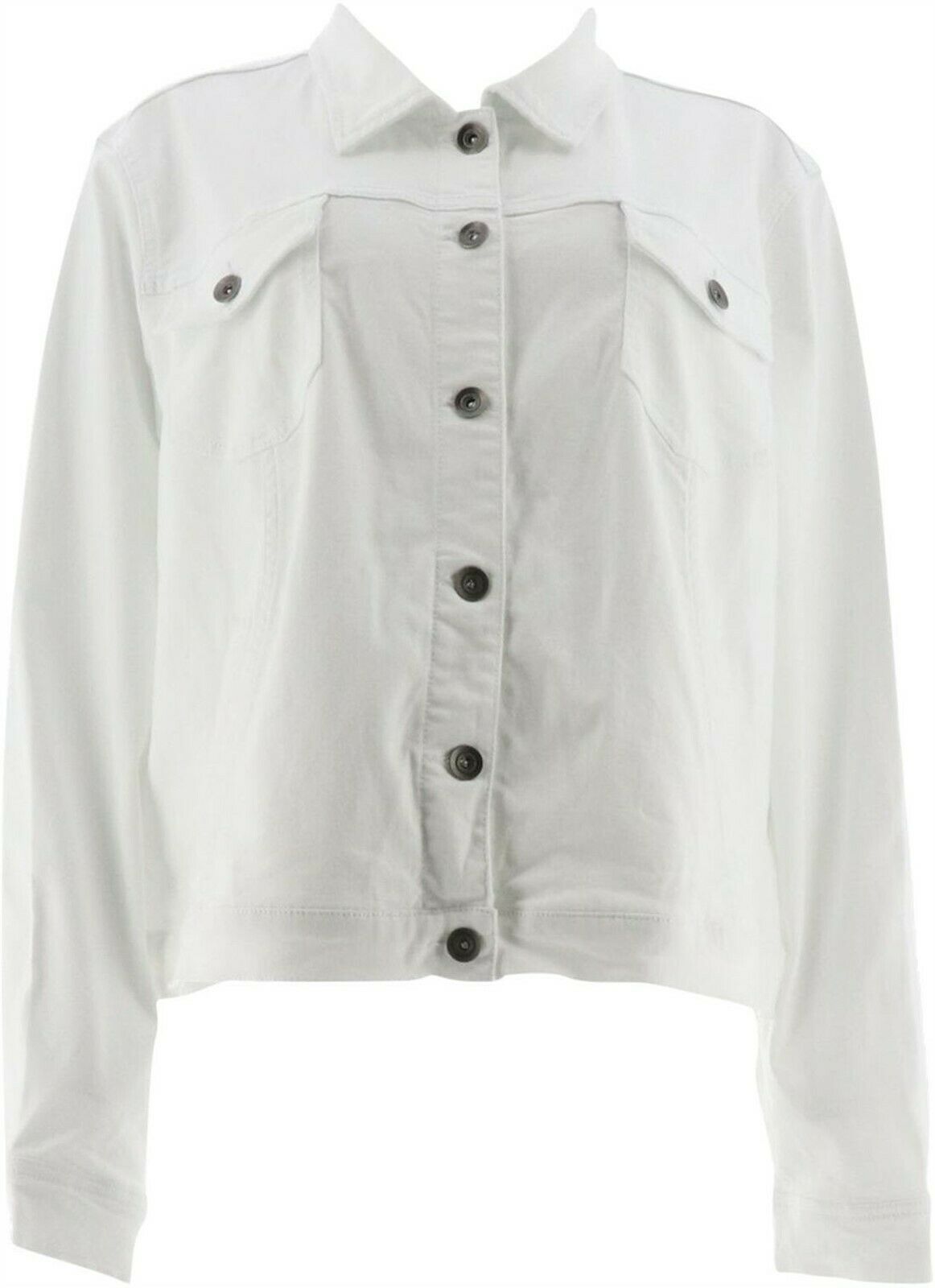 white stretch jean jacket