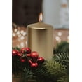 thumbnail image 4 of Hyoola 2.75 x 5 inch Metallic Antique Gold Unscented European Made Pillar Candles, Paraffin Wax with Cotton Wicks, 6-Pack, 4 of 9