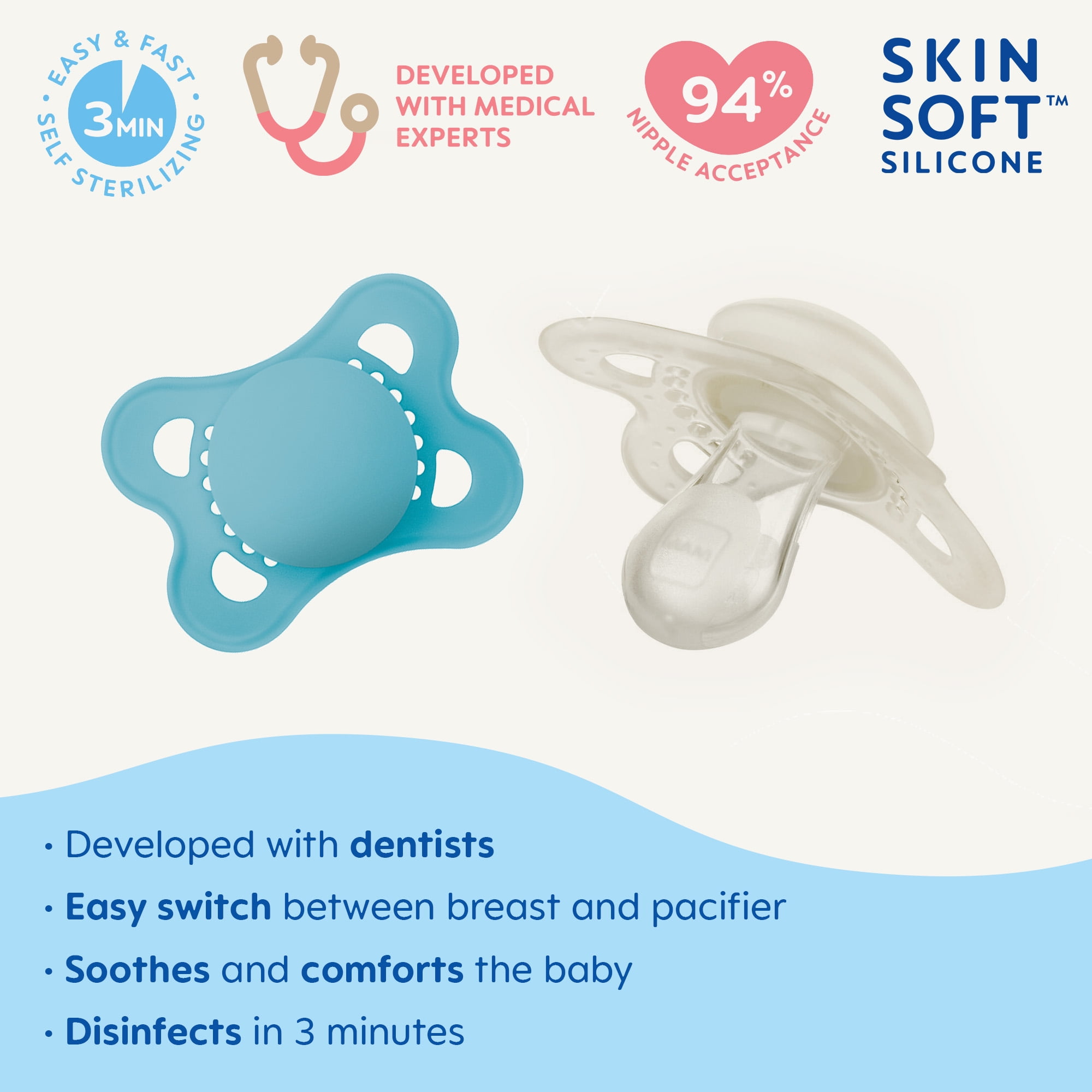 MAM Original Matte Pacifier, 0-6 Months, 2 Pack