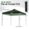 thumbnail image 3 of Gymax 10x10 FT Pop Up Canopy Tent 1-Person 1-Button Push Instant Setup w/ 4 Sandbags Green, 3 of 10