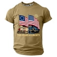 thumbnail image 2 of ZHOGXU Independent Day Children Boys T Shirt Short Sleeved Round Neck American Flag Print Comfortable Fashion Tee Top For 4Th Of July,Khaki,4-5 Years, 2 of 4