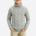 thumbnail image 2 of DxhmoneyHX Toddler Boys Sweater Unisex Soft Comfy Warm Long Sleeve Tops Fashion Solid Turtleneck High Collar Cable Knit Pullover Sweaters Size 6-7Years, 2 of 5