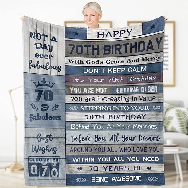 LHSHID 100th Birthday Decorations 100th Birthday Gift for Women Gifts for 100 Year Old Woman Man Best Gifts for 100 Year Old Grandma Grandpa Happy 100 Year Old Birthday Blanket 60x80in