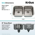 thumbnail image 7 of KRAUS Premier 32-inch 18 Gauge Undermount 50/50 Double Bowl Stainless Steel Kitchen Sink, 7 of 7