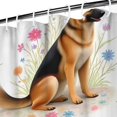 thumbnail image 3 of German Shepherd Dogs with Flowers Shower Curtain 84"x72" ,Bathroom Decorative Shower Curtains Set with 12 Hooks,Modern Waterproof Washable Shower Curtain, 3 of 6