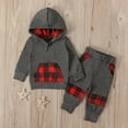 thumbnail image 2 of Baby Toddler Kids Boy Clothing Set Little Boys Fall/Winter Hooded Long Sleeve Elastic Waist 6M 12M 24M 2T 3T 4T 5T Everyday Outfit 2Pcs, 2 of 7
