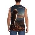 thumbnail image 4 of Haiem Men's Pyramid Desert Cat Print Tank Tops Summer Sleeveless Cut Off Workout T-Shirts Fitness Vest Athletic Undershirts-XX-Large, 4 of 8