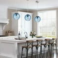 thumbnail image 5 of Aiwen Blue Glass Crystal Pendant Light Novelty Industrial Ceiling Lamp Globe Shade Hanging Light, 5 of 9
