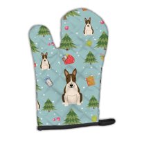 Carolines Treasures BB4796OVMT Christmas Bull Terrier Dark Brindle Oven Mitt Large multicolor
